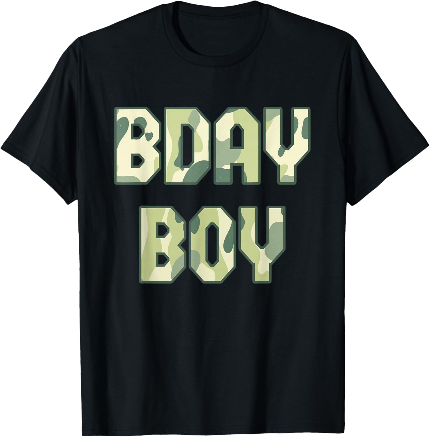 Camouflage Theme Bday Boy Military Little Officer Birthday T-Shirt - T-Shirt | Black