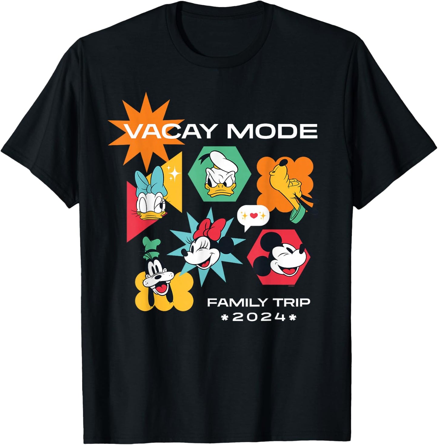 Disney Mickey & Friends Vacay Mode Family Trip Vacation 2024 T-Shirt - T-Shirt | Black