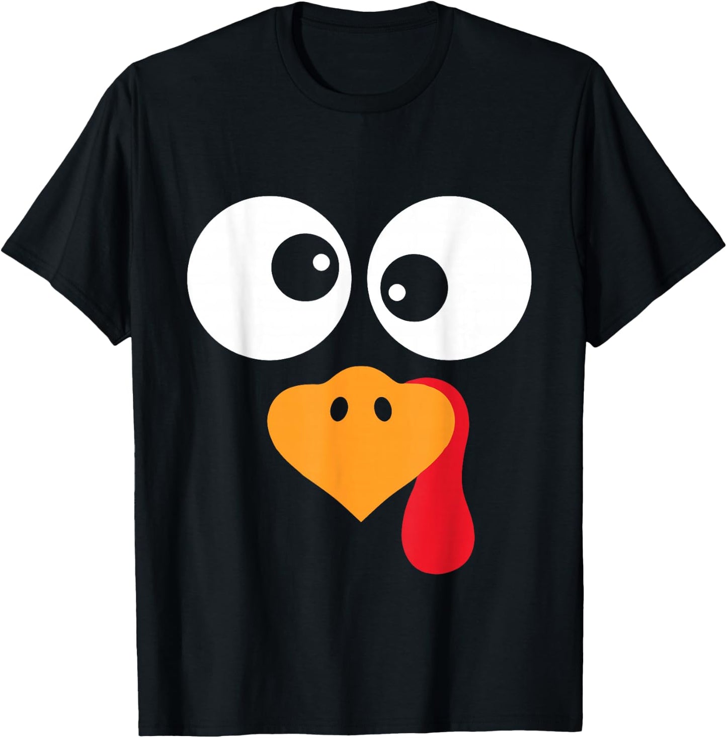Thanksgiving Funny Turkey Face Costume Outfit Boys Kids T-Shirt - T-Shirt | Black