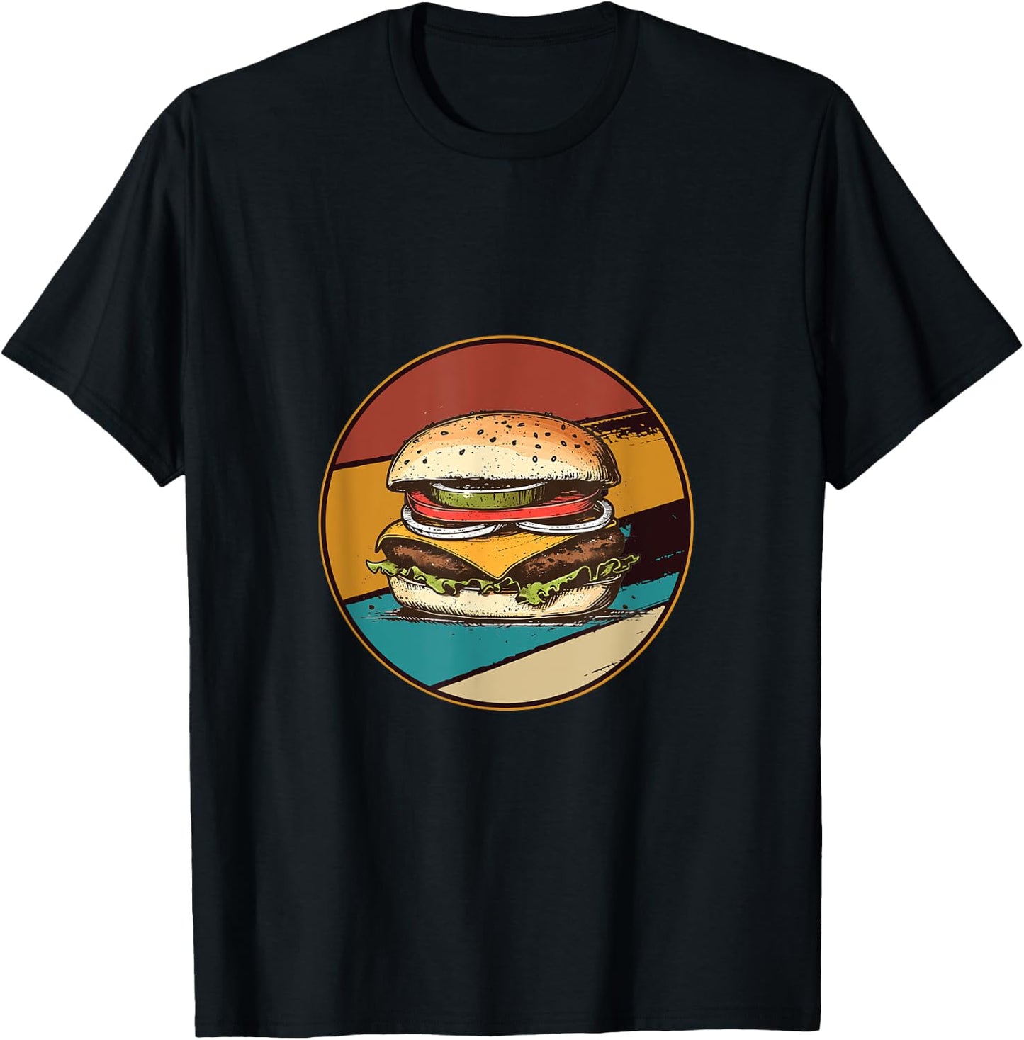 Retro Hamburger T-Shirt - T-Shirt | Black