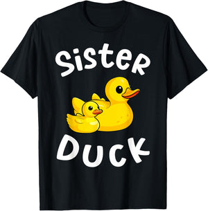 Sister Duck Birthday Rubber Duck Kids Family Matching T-Shirt - T-Shirt | Black