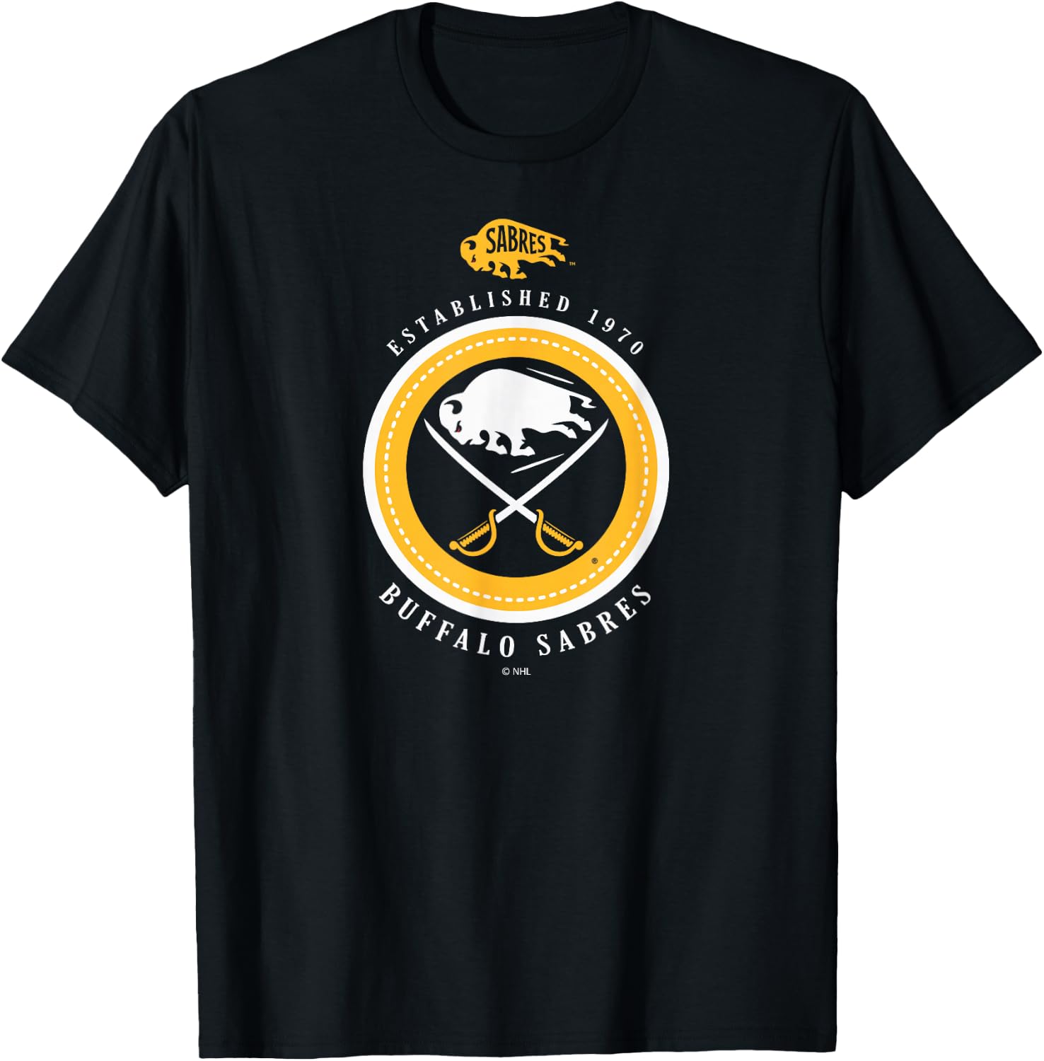 Buffalo Sabres Est 1970 Royal Officially Licensed T-Shirt - T-Shirt | Black