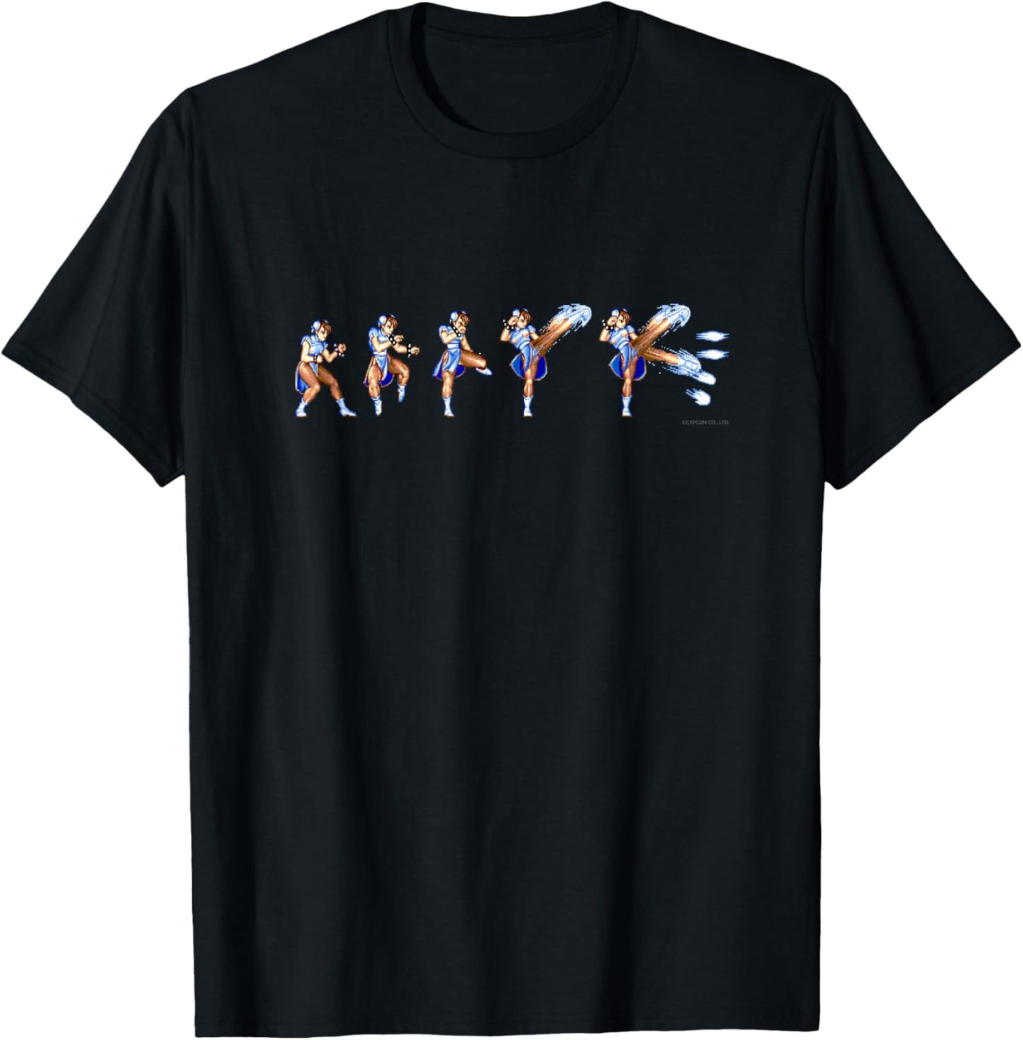 Street Fighter Ii Chun-li (hyakuretsukyaku) T-Shirt - T-Shirt | Black