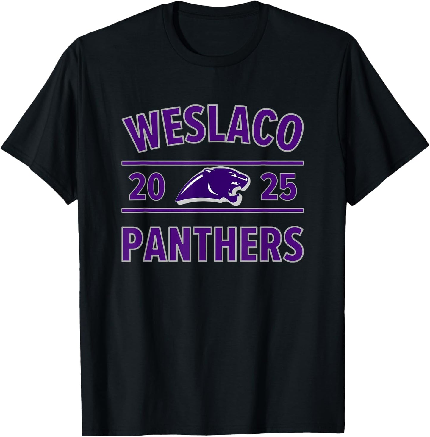 Weslaco Panthers Logo 2025 HS T-Shirt - T-Shirt | Black