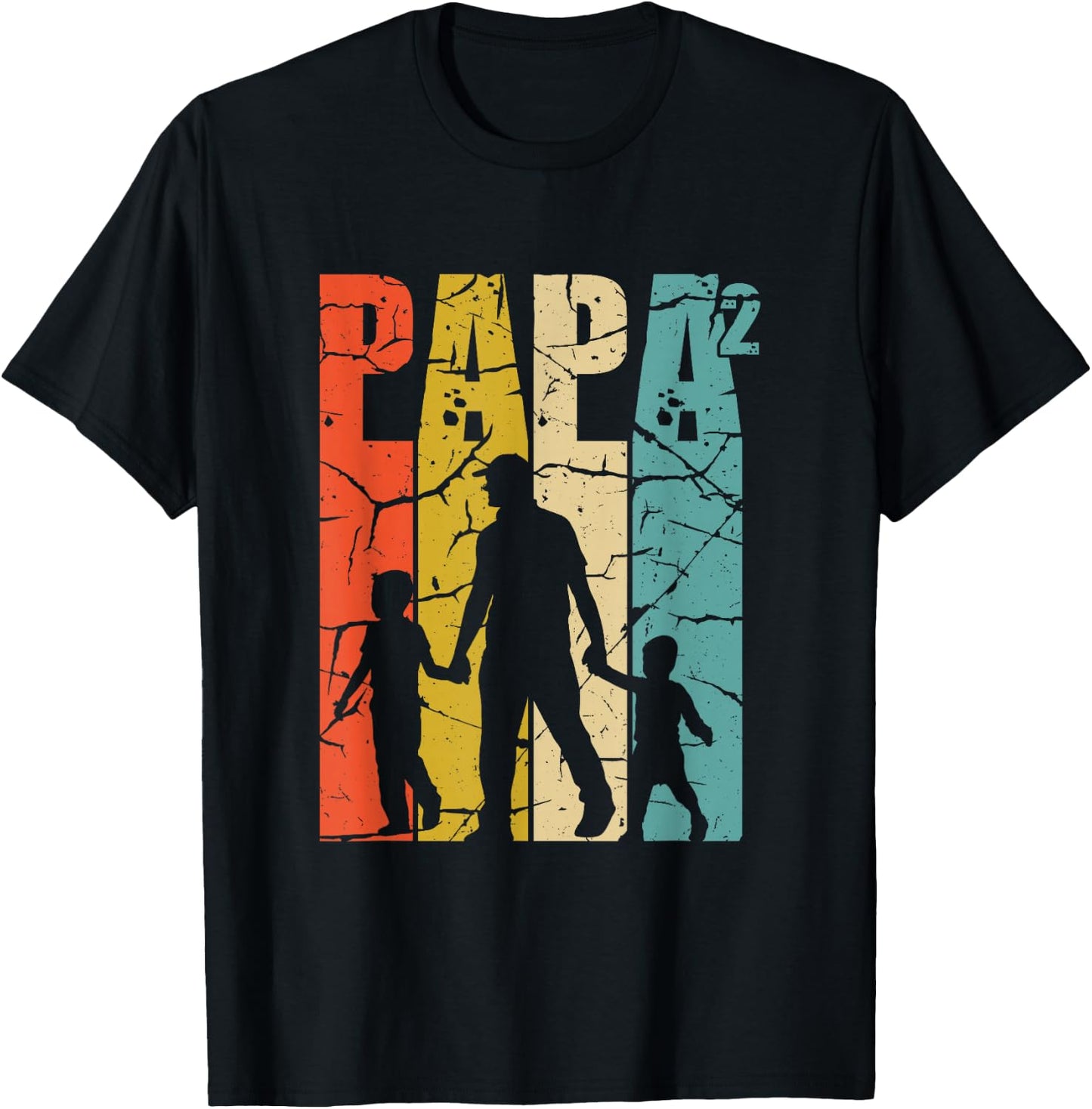 Men's with German Text "Papa 2 Söhne Dad hoch 2 zweifach Vater ZwillingPAPa", black, s T-Shirt - T-Shirt | Black