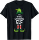 Wine Drinking Elf Xmas Christmas For Family Mom T-Shirt - T-Shirt | Black