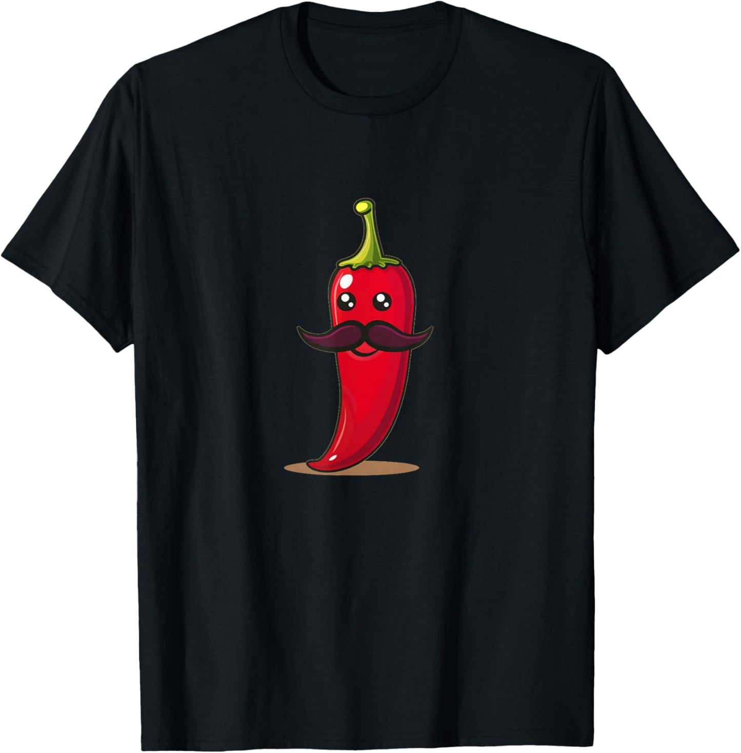 Cool aussehendes Chili mit Schnurrbart für Bartpfeffer-Liebhaber T-Shirt - T-Shirt | Black