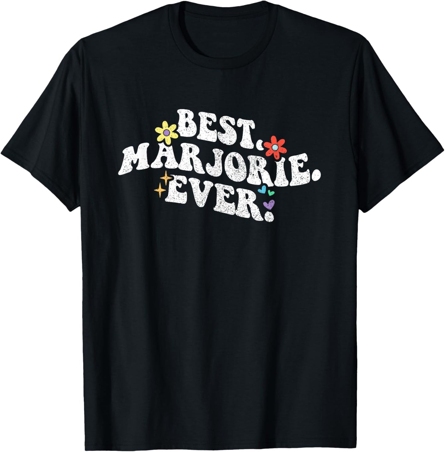 Retro Groovy Best Marjorie Ever Name Mother's Day Daughter T-Shirt - T-Shirt | Black