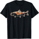 Fishing Bass Fish Mountain Star Fisherman Art Men Women Kids T-Shirt - T-Shirt | Black