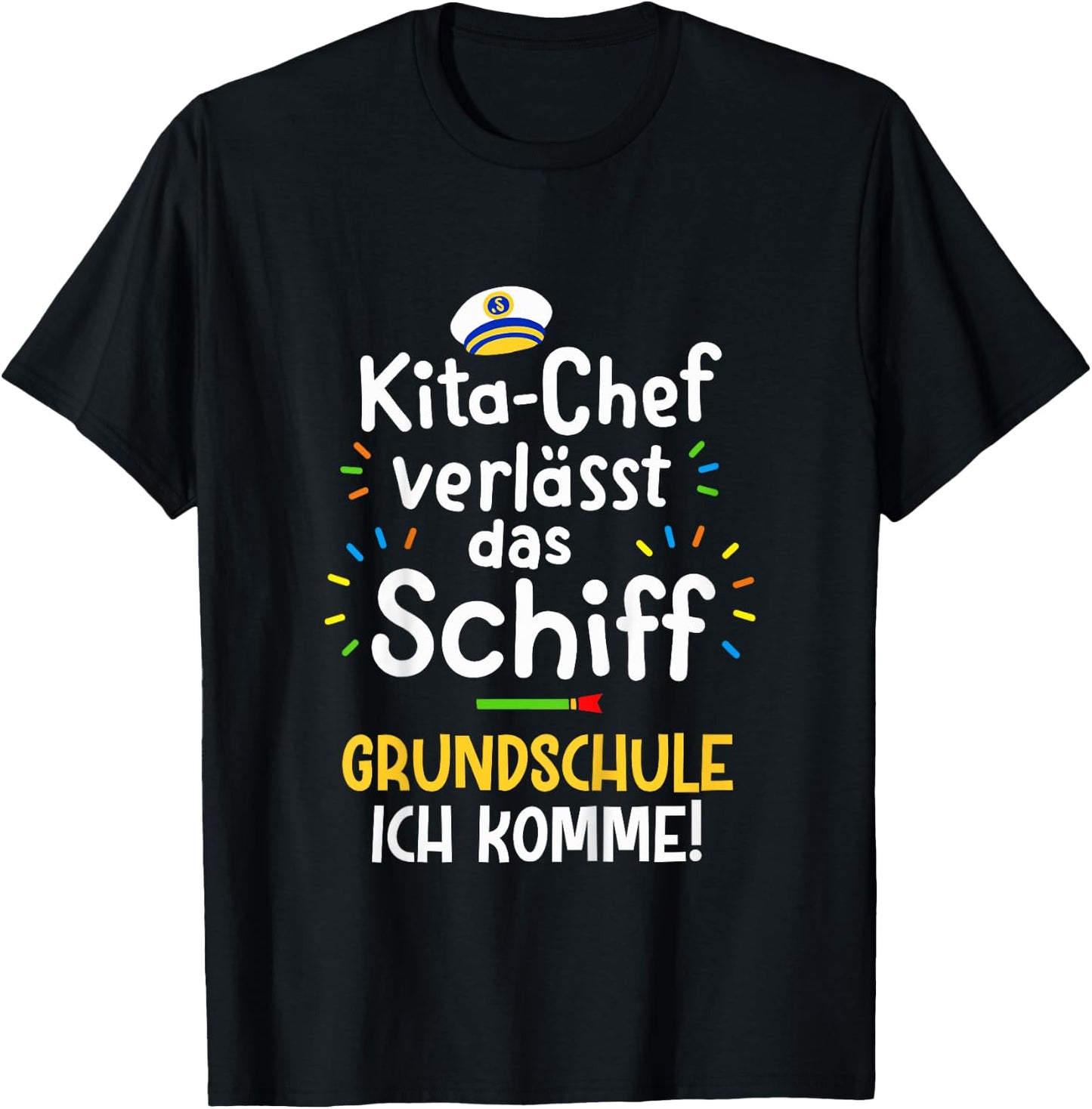 Kita Abgänger Verlässt Schiff Abschied Kindergarten T-Shirt - T-Shirt | Black