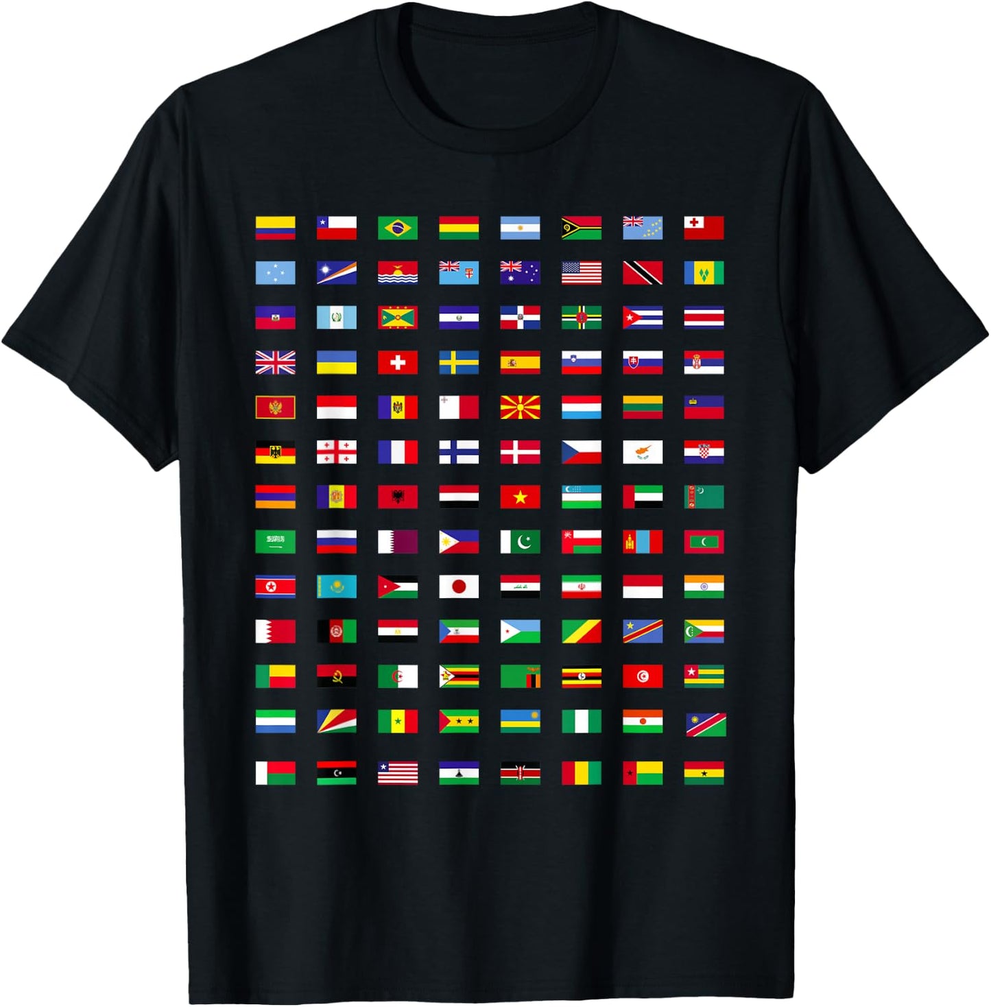 Flags of The World Geography Gifts T-Shirt - T-Shirt | Black