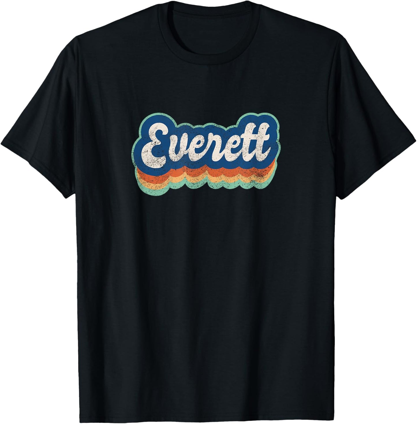 Everett First Name Boy Vintage Style 70s 80s Personalized T-Shirt - T-Shirt | Black
