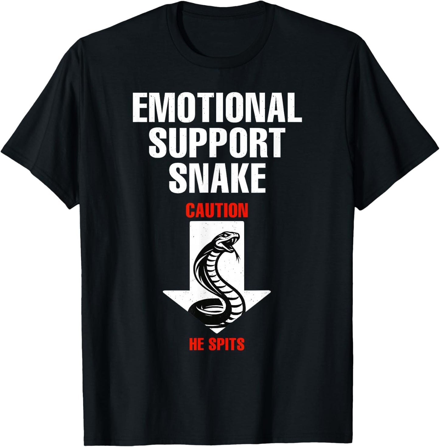 Emotional Support Snake Inappropriate Adult Humor Dirty Joke T-Shirt - T-Shirt | Black