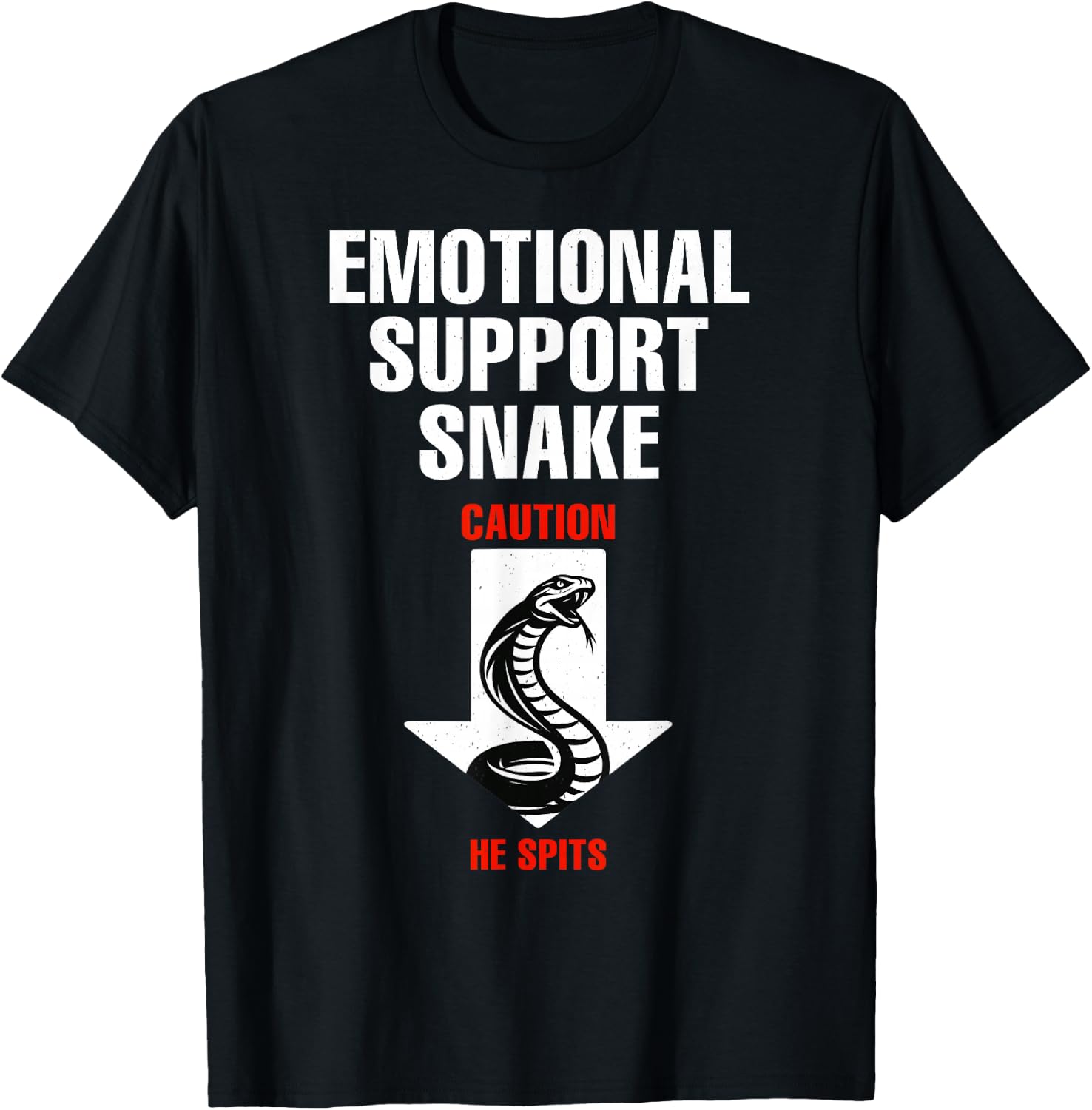 Emotional Support Snake Inappropriate Adult Humor Dirty Joke T-Shirt - T-Shirt | Black