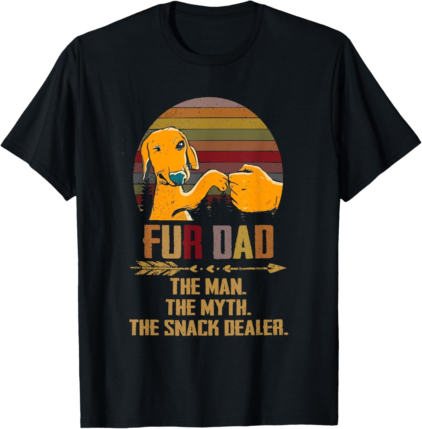 Fur Dad The Man The Myth The Snack Dealer Dog Fathers Day T-Shirt - T-Shirt | Black
