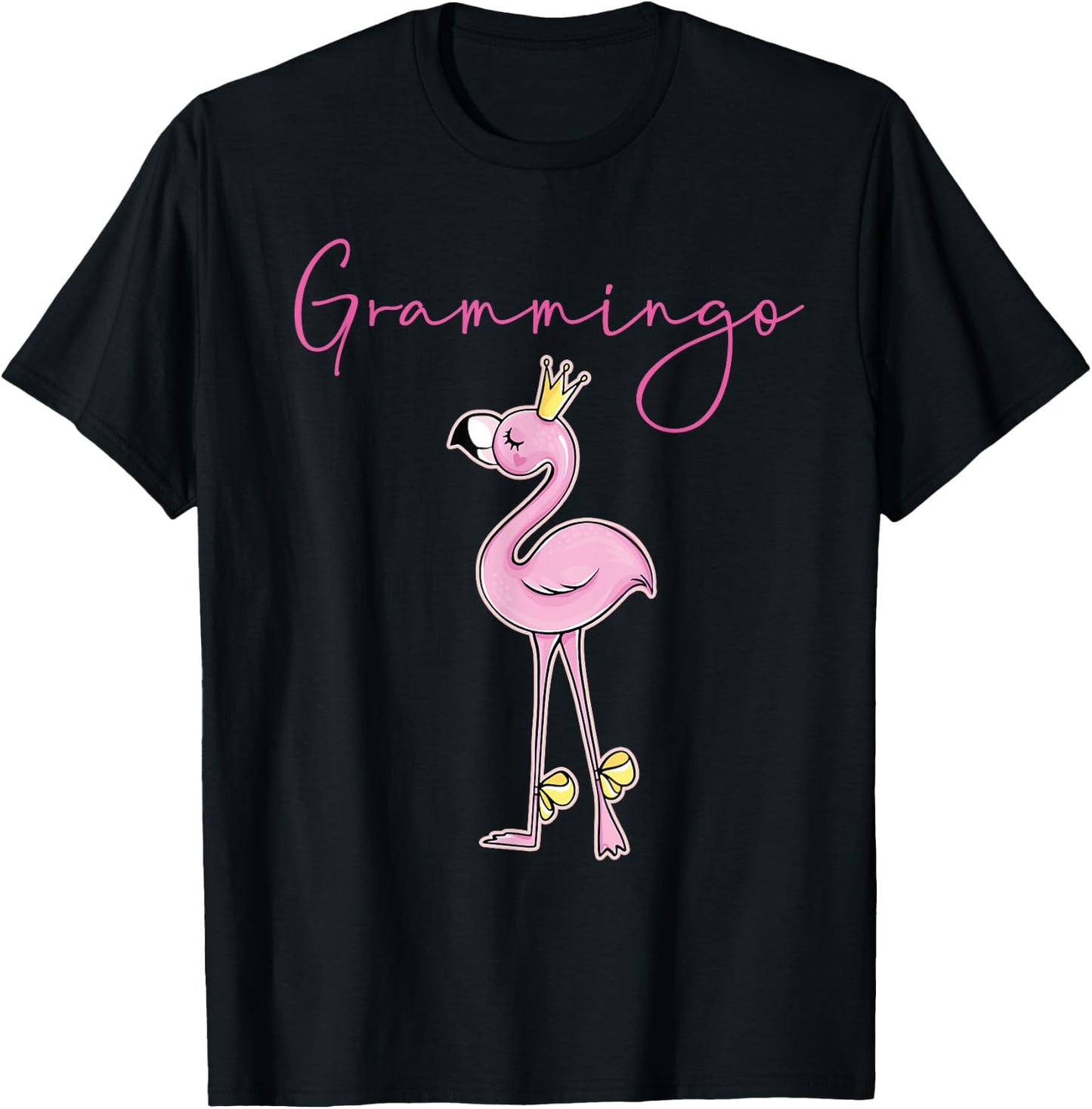 Grammingo Flamingo Grandma Grammie Pink T-Shirt - T-Shirt | Black