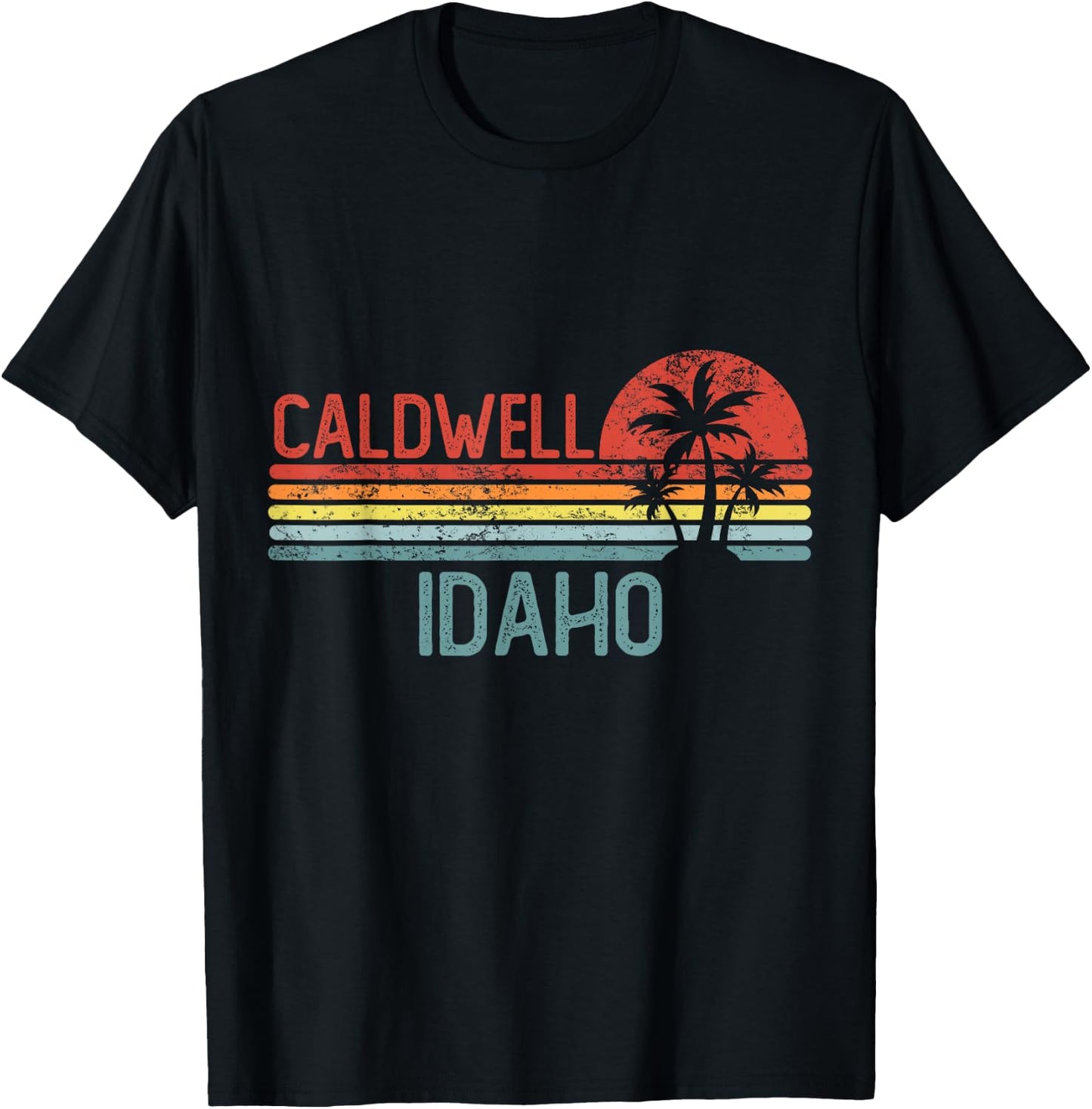 Caldwell Idaho Funny USA City Trip Home Roots T-Shirt - T-Shirt | Black