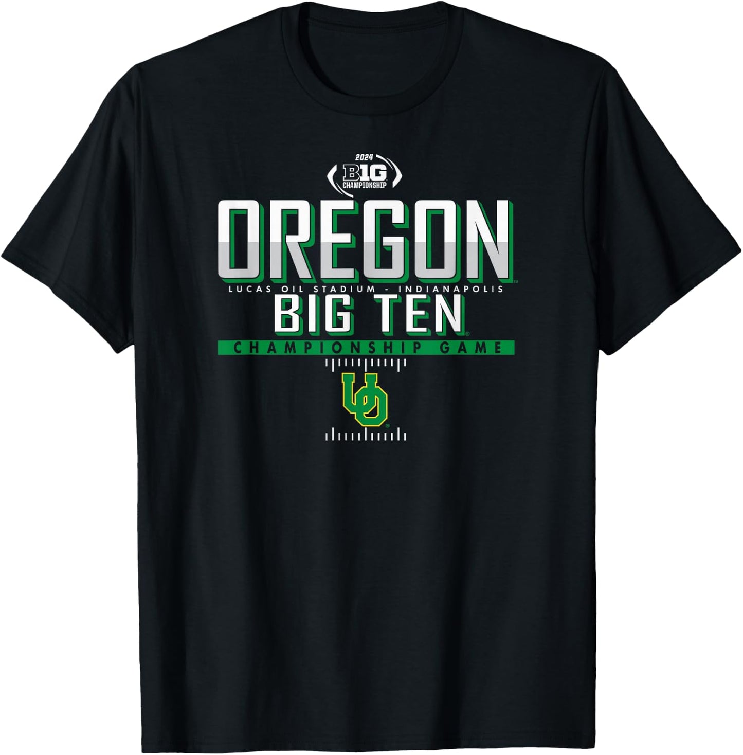 Oregon Ducks Big Ten Championship 2024 Football Black T-Shirt - T-Shirt | Black