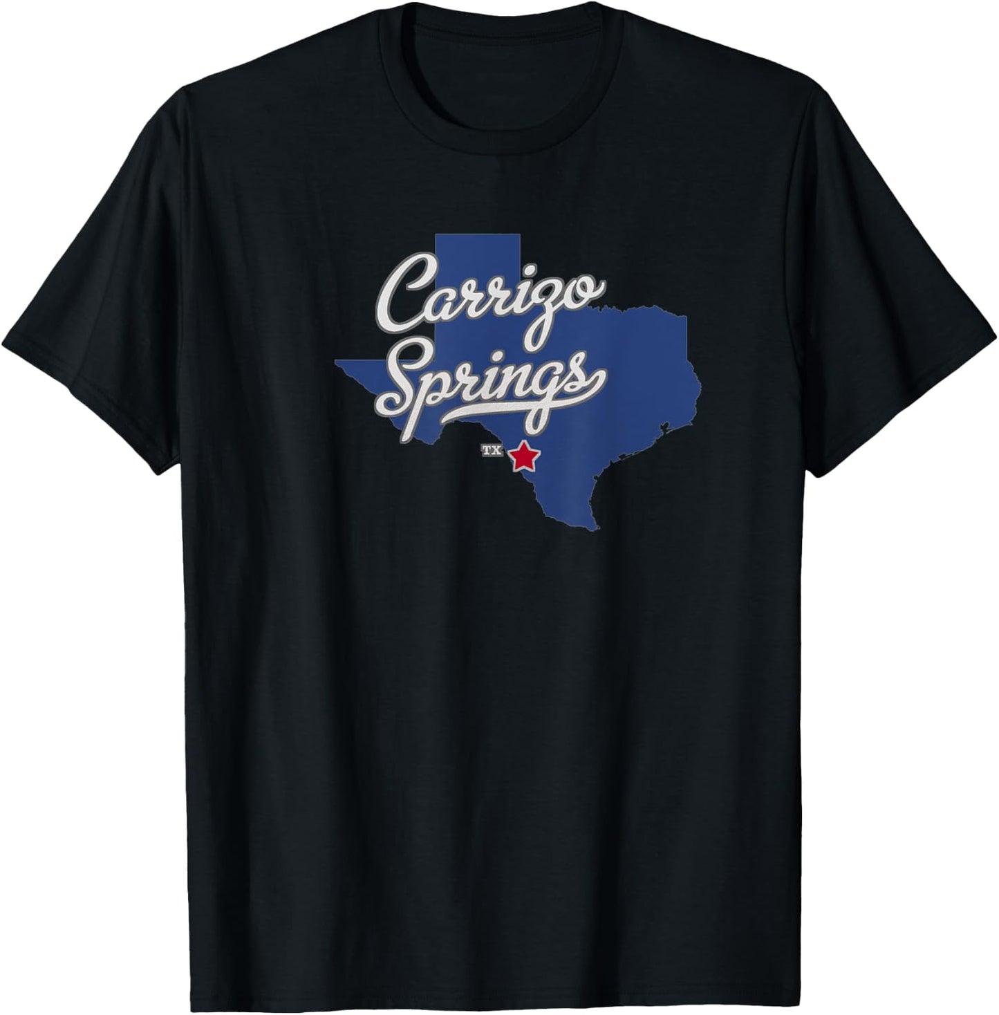 Carrizo Springs Texas TX Map T-Shirt - T-Shirt | Black
