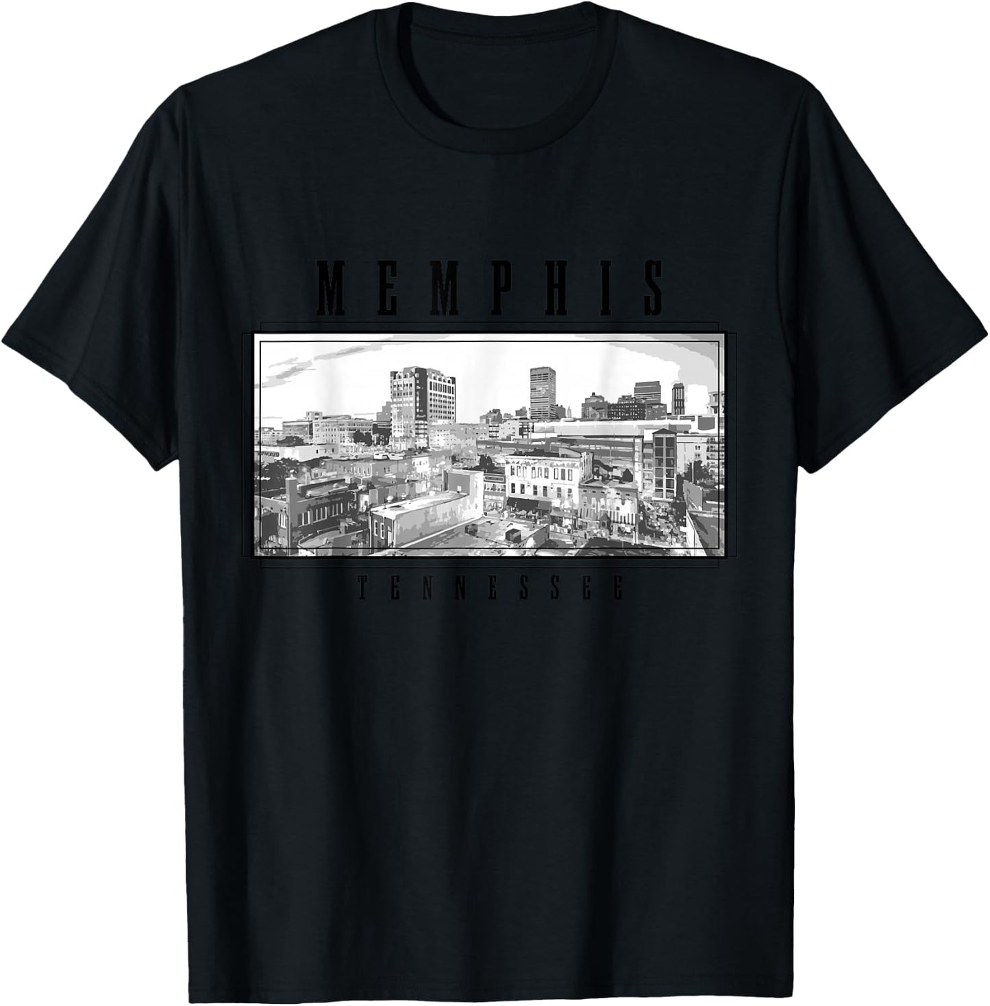 Memphis Tennessee Vintage Skyline T-Shirt - T-Shirt | Black