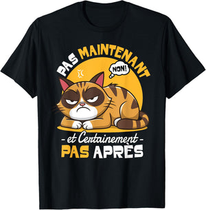 Cat Child Boy Girl No No Now Flemme , Black, S T-Shirt - T-Shirt | Black