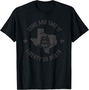 Come and Take It - Liberty or Death - Texas - Tactical Black T-Shirt - T-Shirt | Black