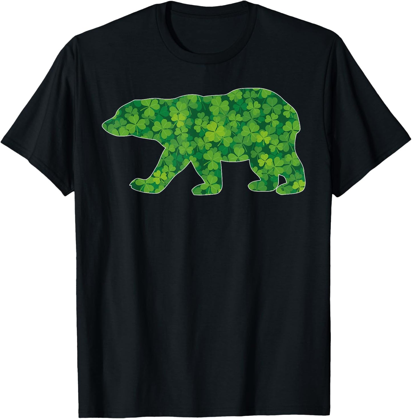 Irish Polar Bear St Patricks Day Shamrock Boys Women Kid Men T-Shirt - T-Shirt | Black