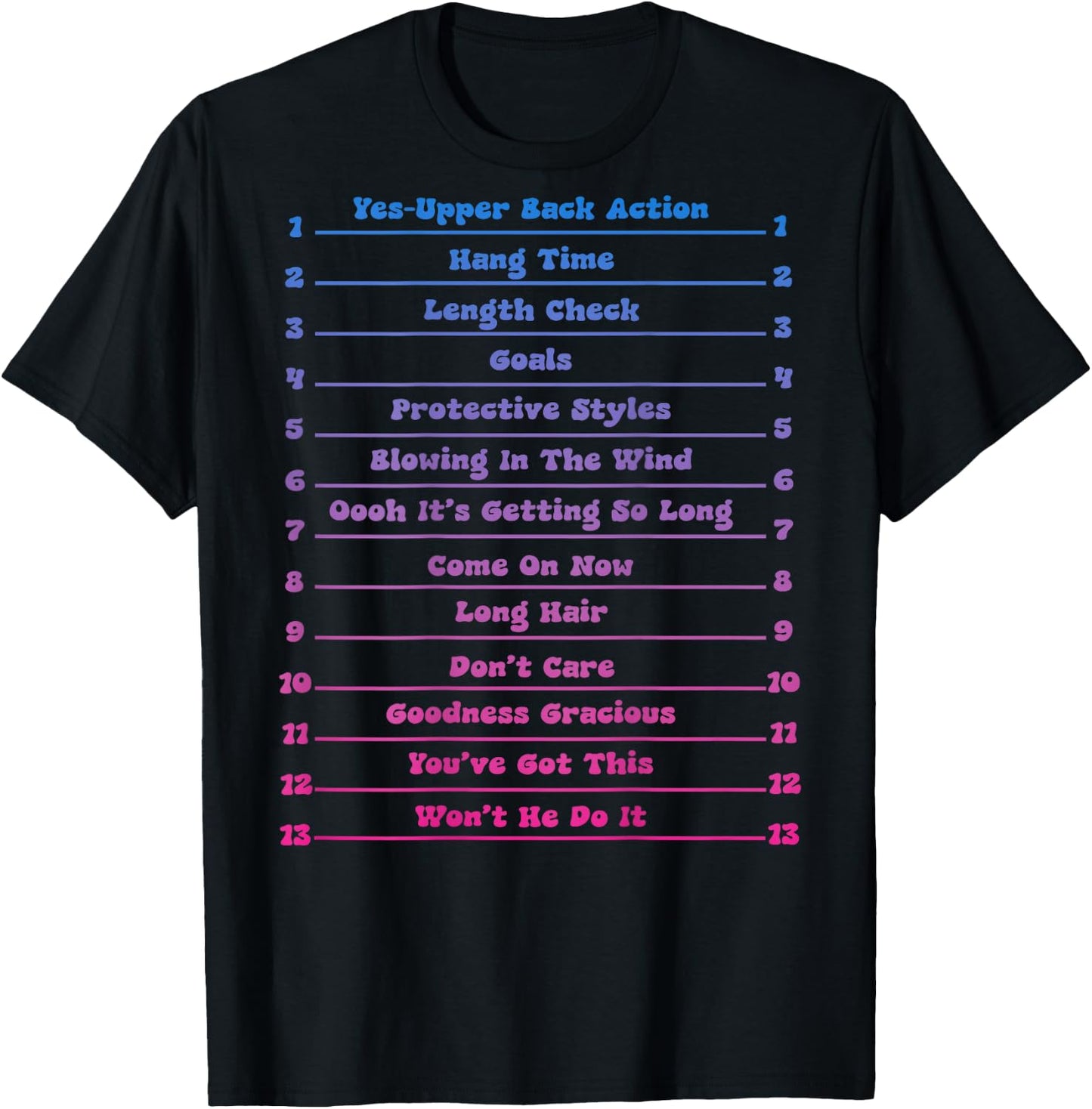 Long Natural Hair Tracking, Funny Length Check Hair T-Shirt - T-Shirt | Black