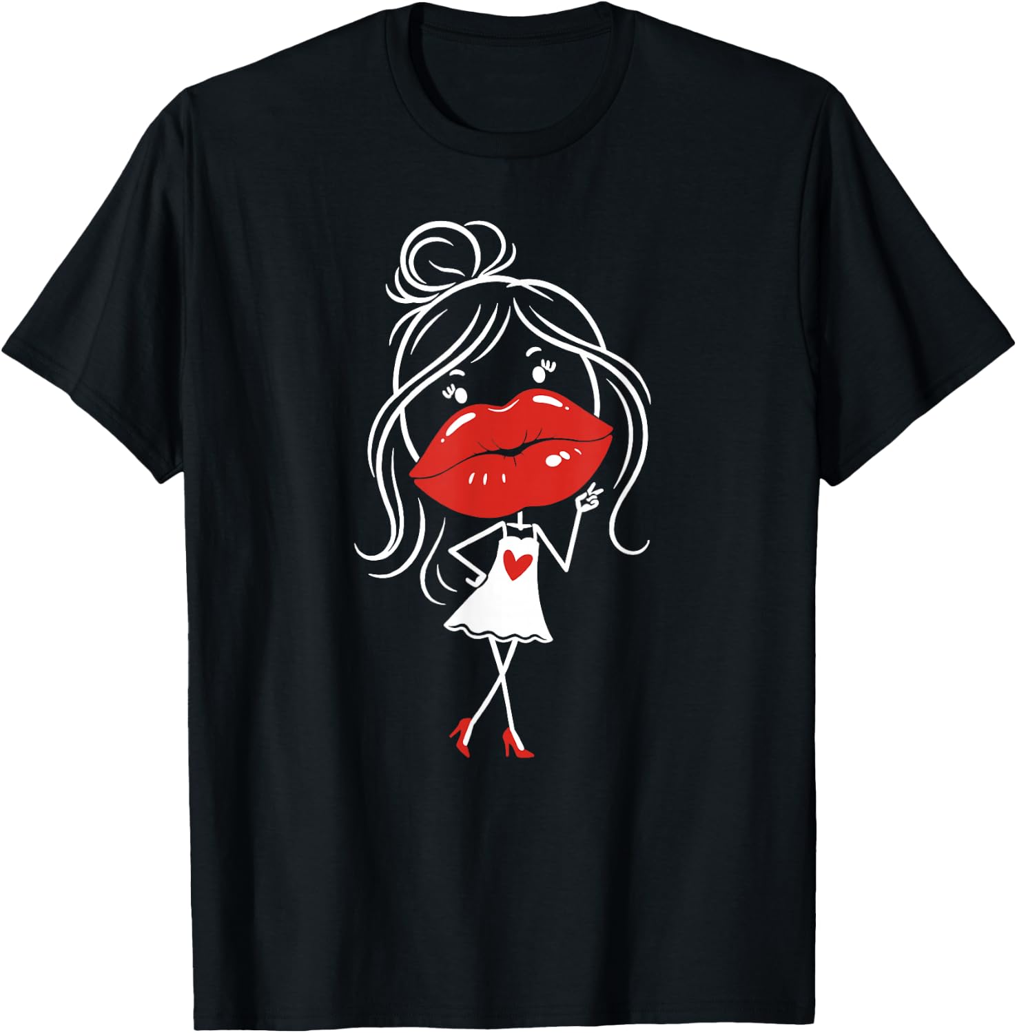Lip Filler Injection Funny Sarcastic Beauty Glam Girl Red T-Shirt - T-Shirt | Black