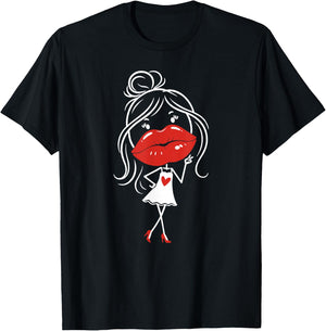 Lip Filler Injection Funny Sarcastic Beauty Glam Girl Red T-Shirt - T-Shirt | Black