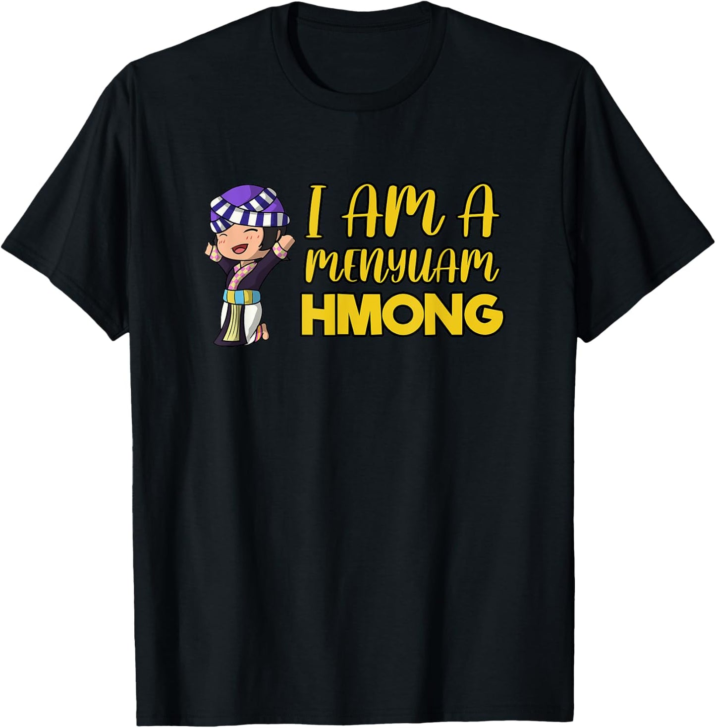 Hmong Miao Proud Traditional Girl Woman Hmoob Ethnic Sisters T-Shirt - T-Shirt | Black