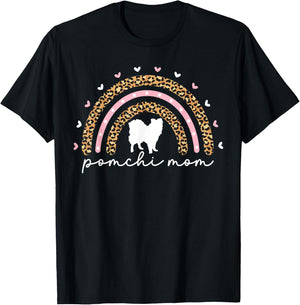 Cute Pomchi Mom Mama Pom-Chi Dog Lovers Mom Funny T-Shirt - T-Shirt | Black