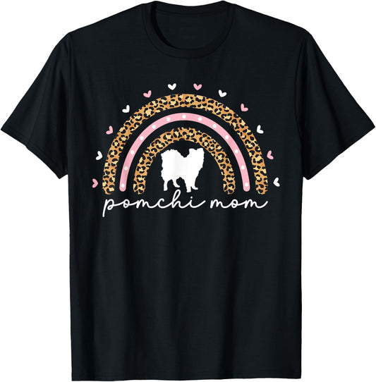 Cute Pomchi Mom Mama Pom-Chi Dog Lovers Mom Funny T-Shirt - T-Shirt | Black