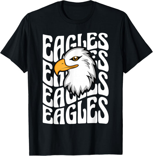 Eagles School Sports Fan Team Spirit Teacher Parent Student T-Shirt - T-Shirt | Black