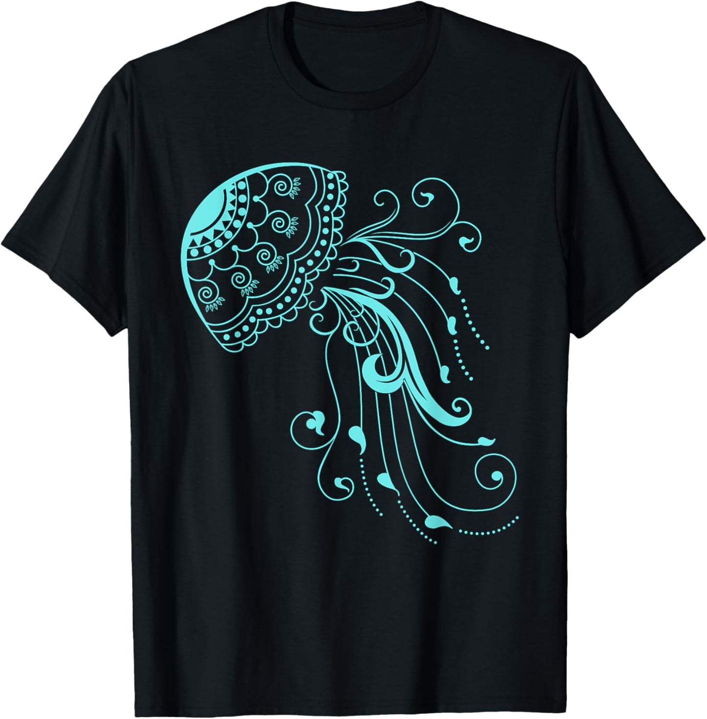 Colorful Abstract Jelly Fish T-Shirt - T-Shirt | Black
