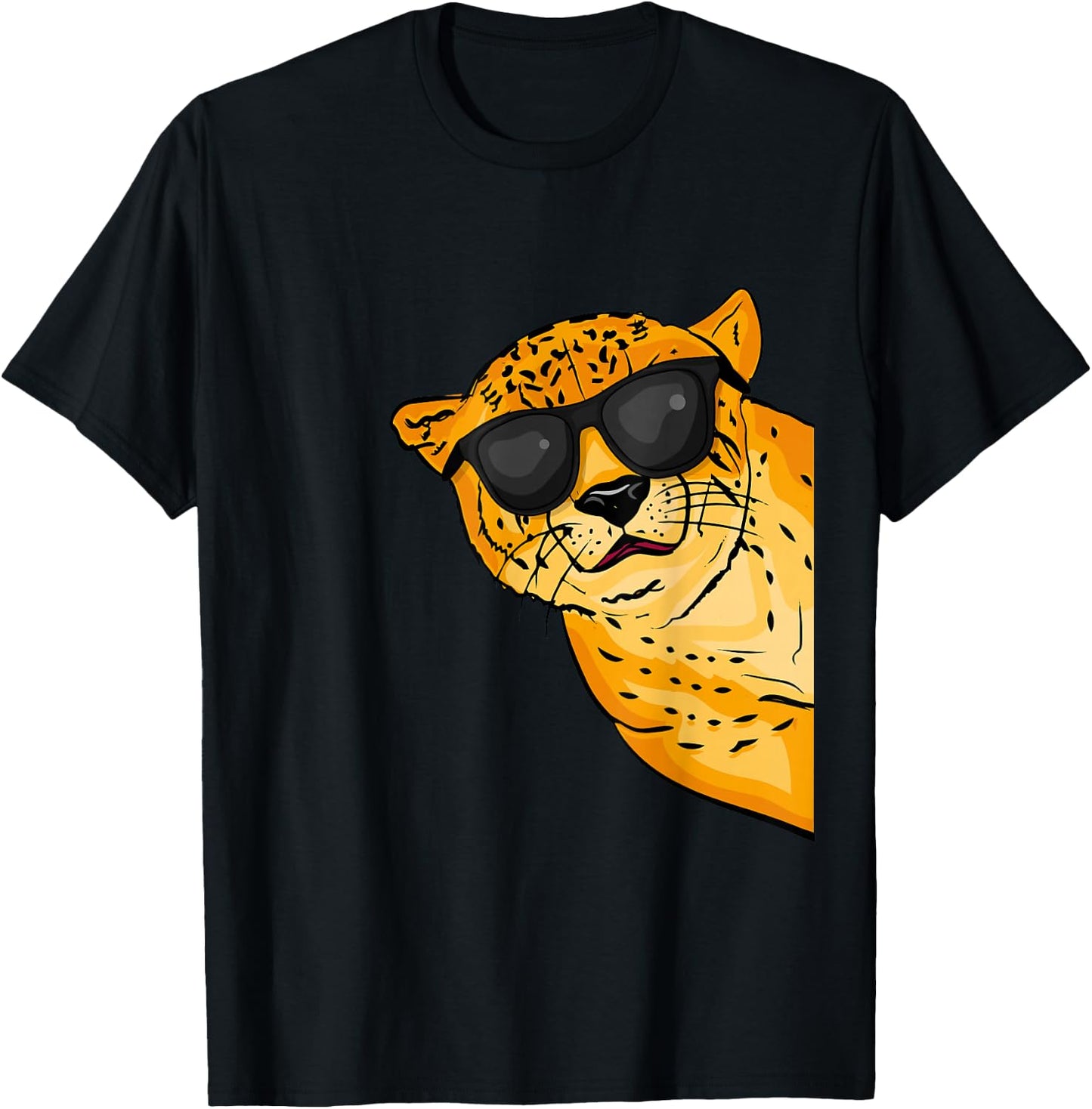 Cool Cheetah Lover Kids Sunglases Cheetah T-Shirt - T-Shirt | Black