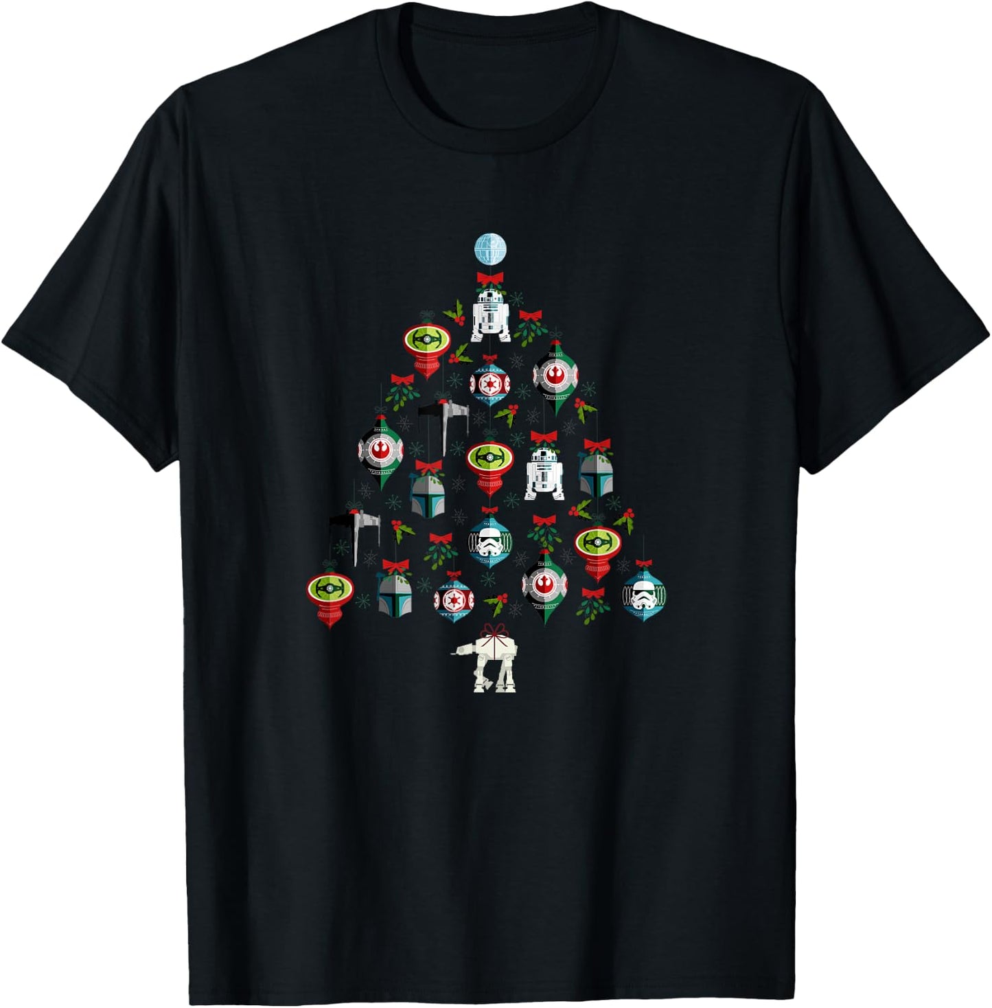 Star Wars Christmas Tree Ornaments Holiday T-Shirt - T-Shirt | Black