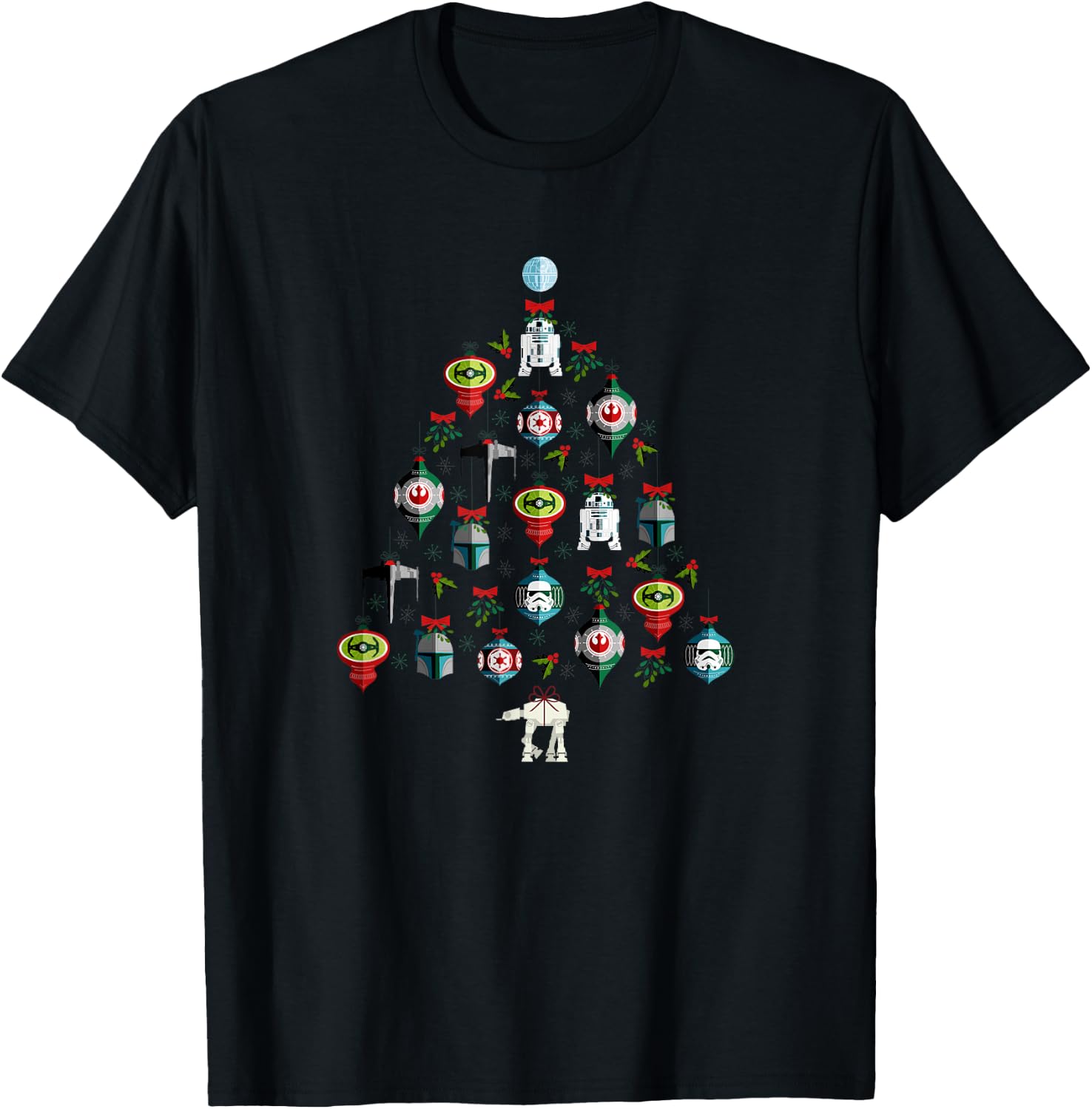 Star Wars Christmas Tree Ornaments Holiday T-Shirt - T-Shirt | Black