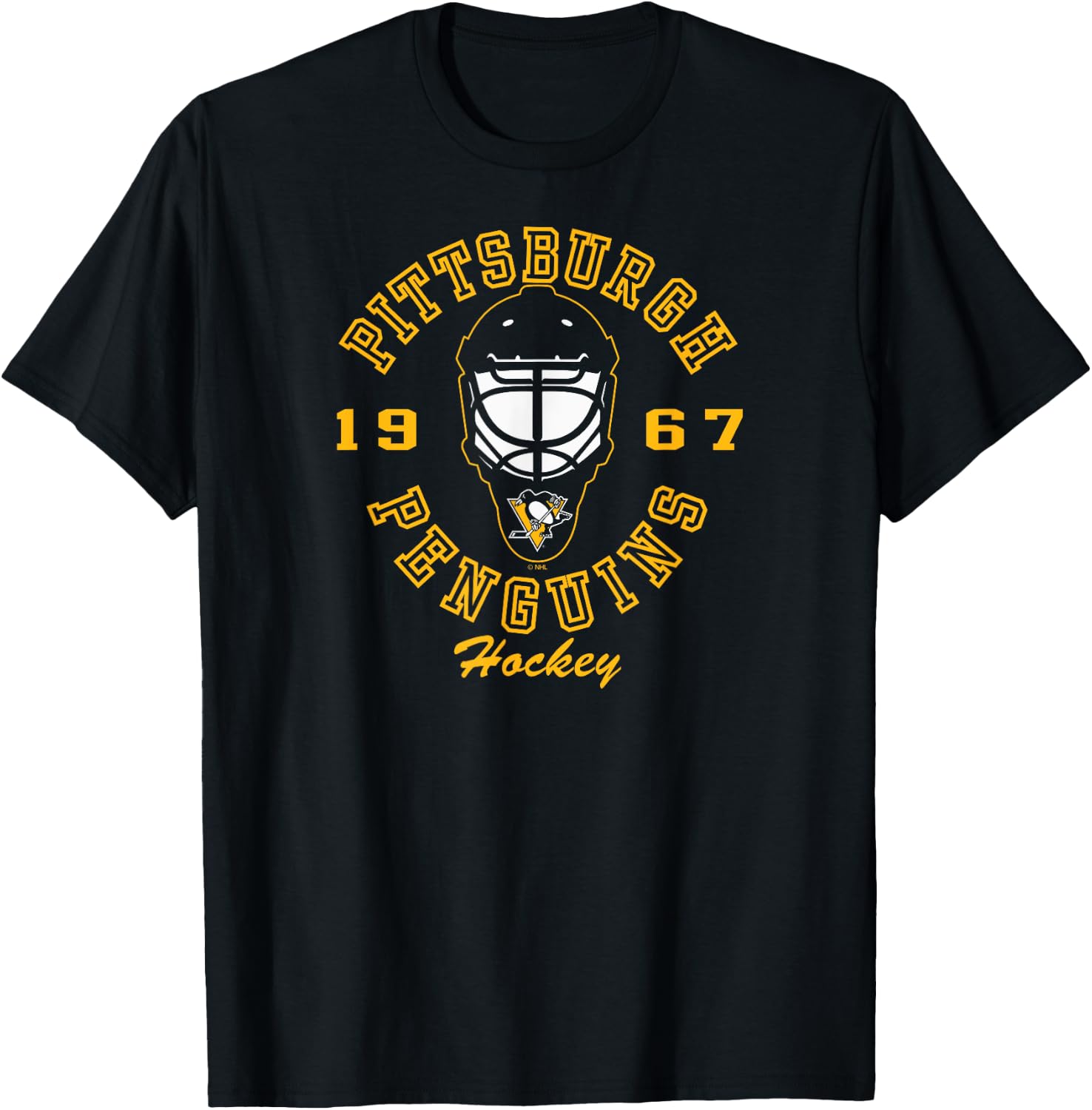 Pittsburgh Penguins Hockey Mask Black Officially Licensed T-Shirt - T-Shirt | Black
