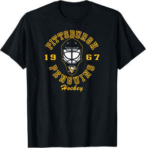 Pittsburgh Penguins Hockey Mask Black Officially Licensed T-Shirt - T-Shirt | Black