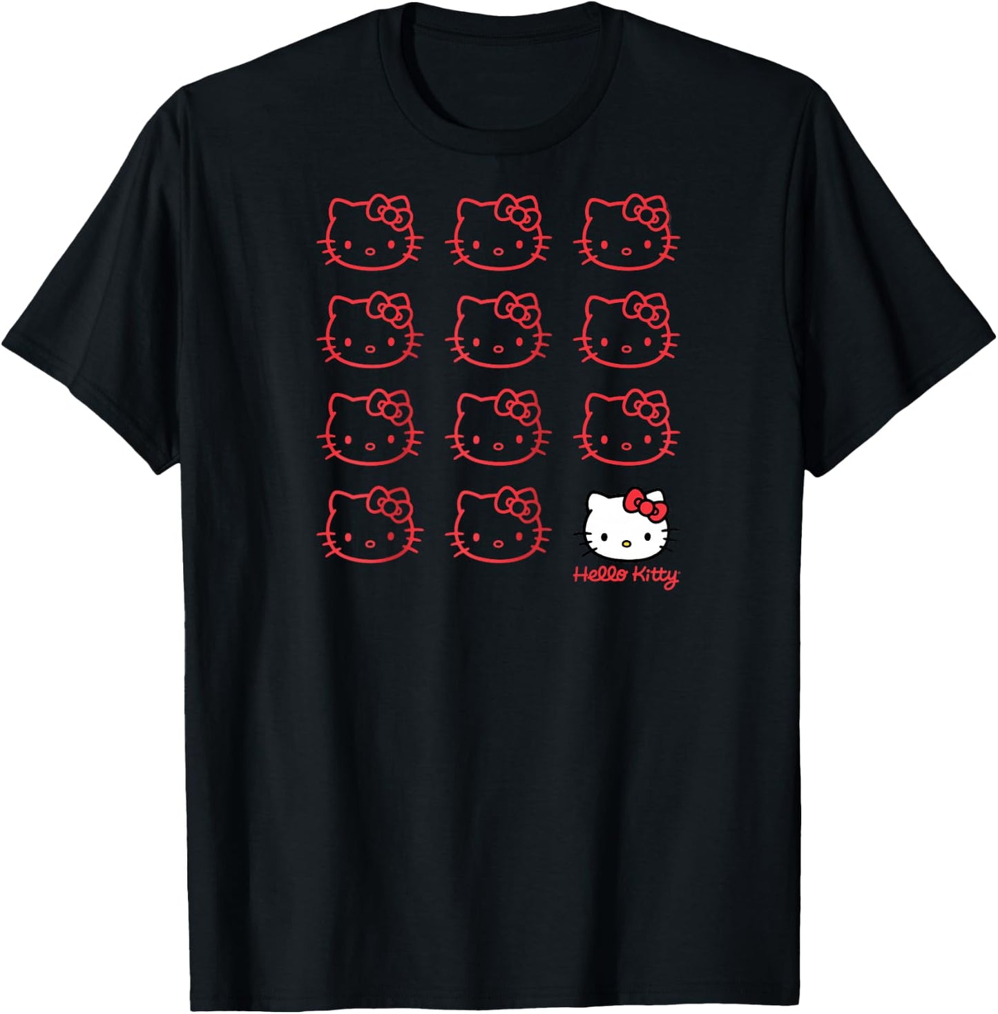 Hello Kitty Real Raglan Baseball T-Shirt - T-Shirt | Black