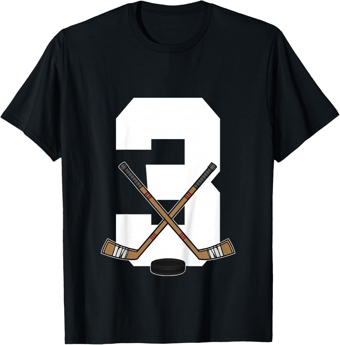Kids Ice Hockey Kids Toddler Boys 3rd Birthday Ice Hockey T-Shirt - T-Shirt | Black