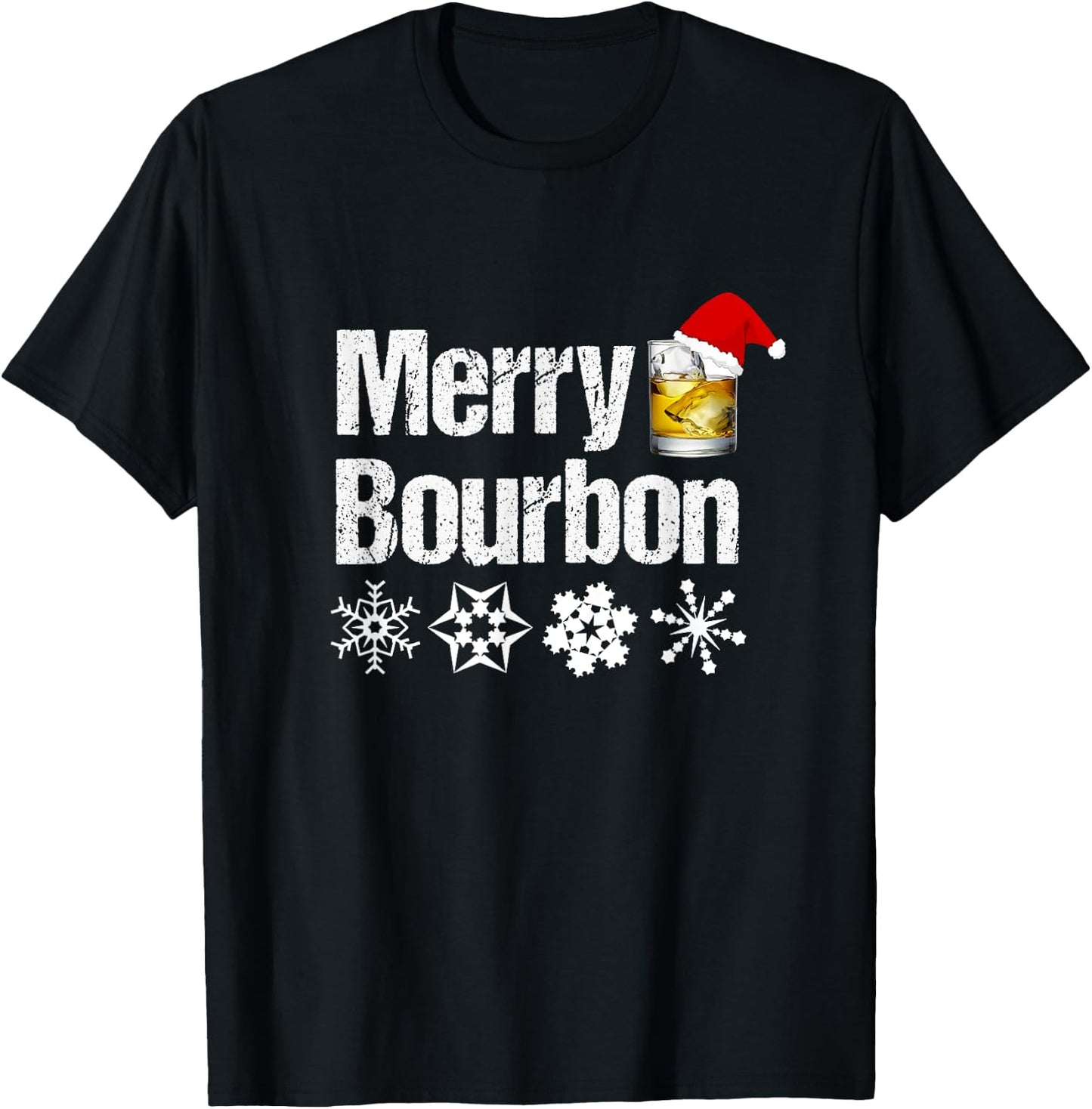Bourbon Christmas Gift - Merry Bourbon T-Shirt - T-Shirt | Black