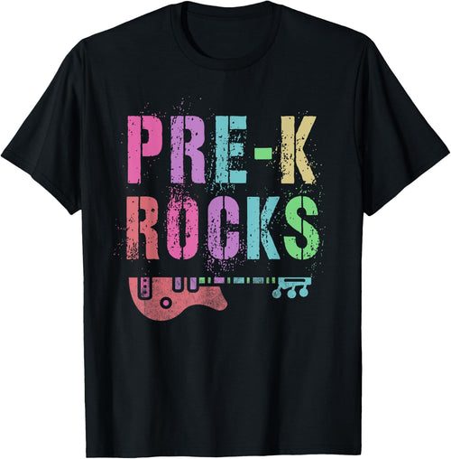 Vintage PRE-K ROCKS Teacher Rockstars I Teach ABCD Preschool Women Girls Kids