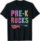 Vintage PRE-K ROCKS Teacher Rockstars I Teach ABCD Preschool Women Girls Kids T-Shirt - T-Shirt | Black