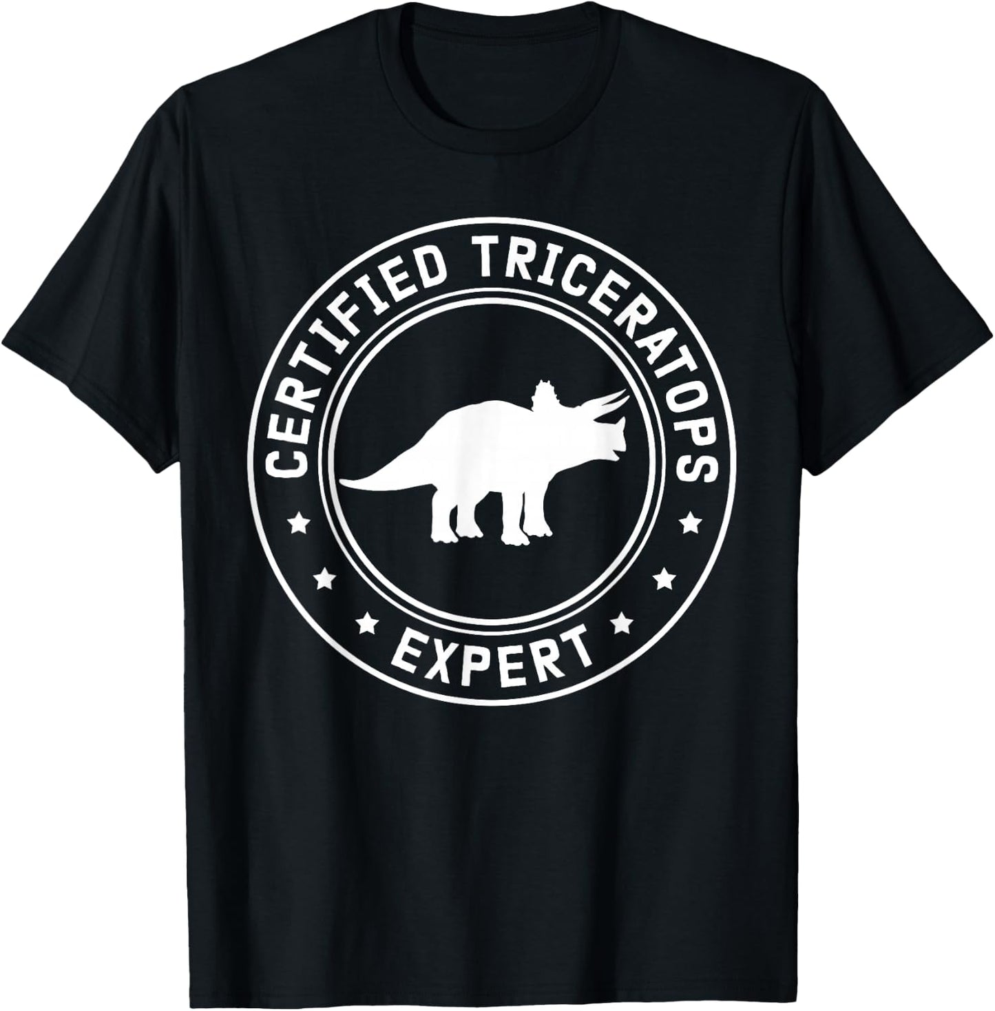 Triceratops Expert | Dinosaurs Triceratopses T-Shirt - T-Shirt | Black