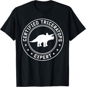 Triceratops Expert | Dinosaurs Triceratopses T-Shirt - T-Shirt | Black