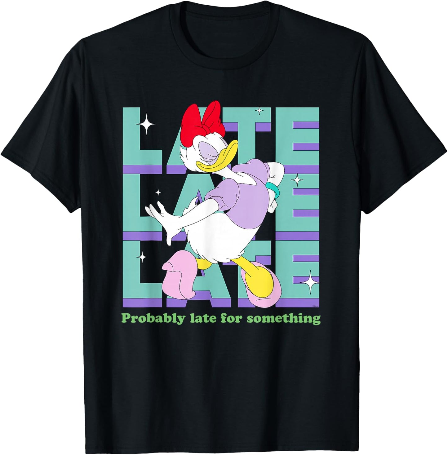 Disney Daisy Duck Probably Late for Something Funny T-Shirt - T-Shirt | Black