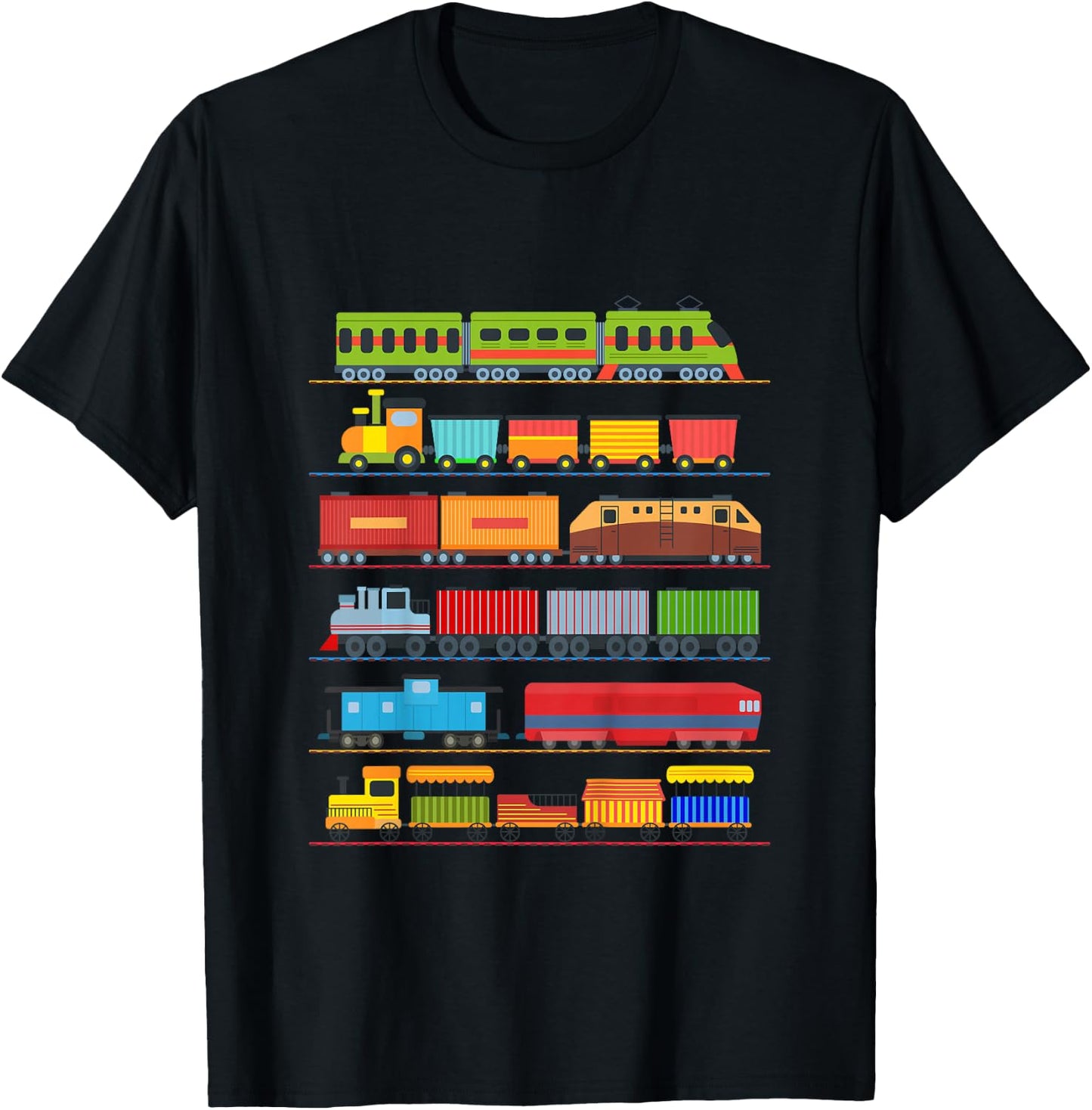 Children's Trains Railway Locomotive Children's Pyjamas Costume Boys Train , black T-Shirt - T-Shirt | Black