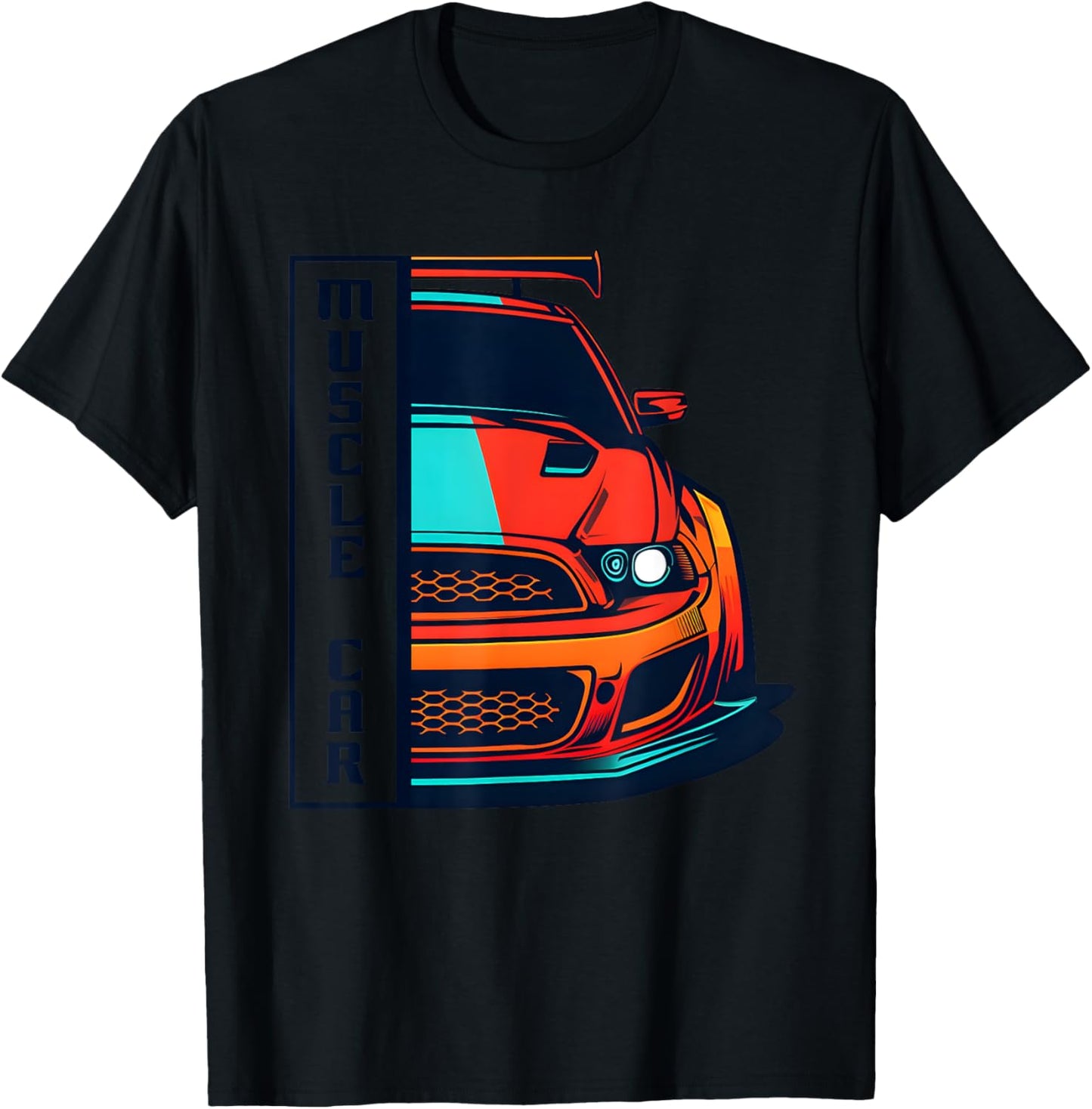 Muscle Car US Shirt Modern Muscle Car Man Children T-Shirt - T-Shirt | Black